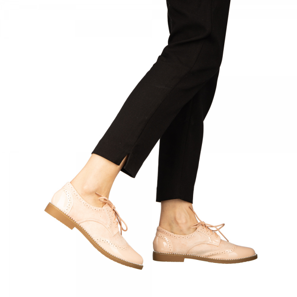 Γυναικεία casual παπούτσια  από οικολογικό δέρμα ροζ Bergo, 3 - Kalapod.gr